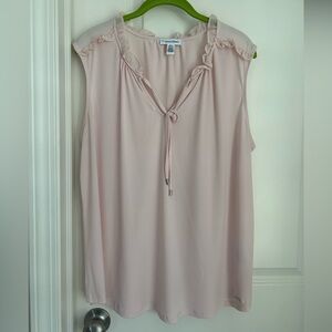 Calvin Klein Pink Sleeveless Tie Front Blouse